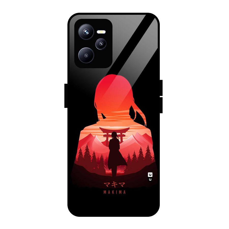 Amazing Makima Glass Back Case for Realme C35