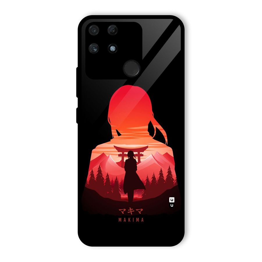Amazing Makima Glass Back Case for Realme Narzo 50A