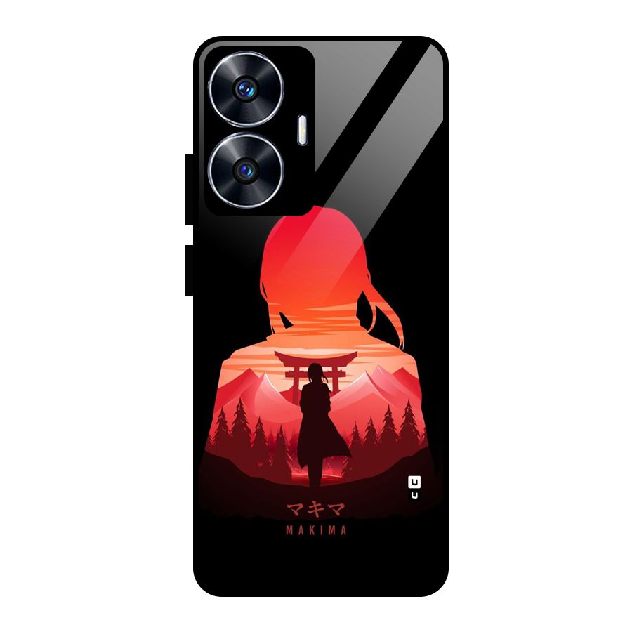 Amazing Makima Glass Back Case for Realme Narzo N55