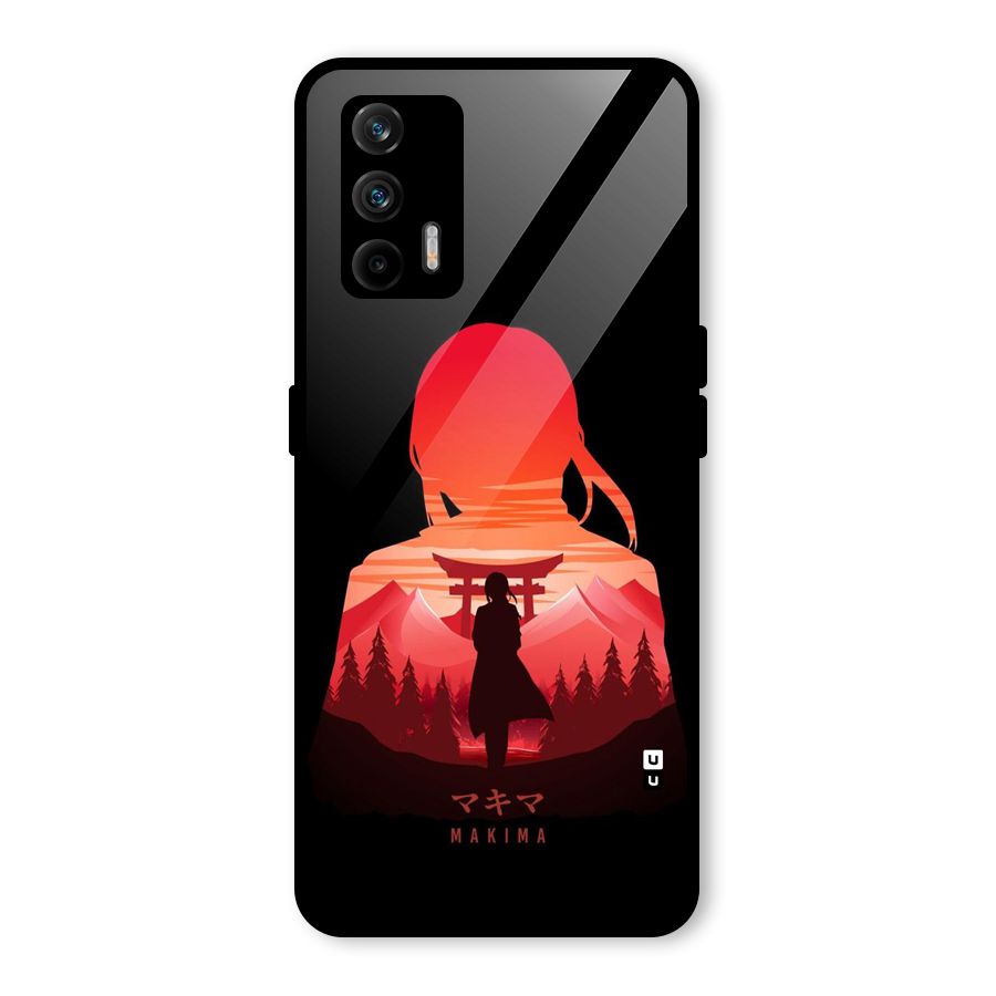 Amazing Makima Glass Back Case for Realme X7 Max