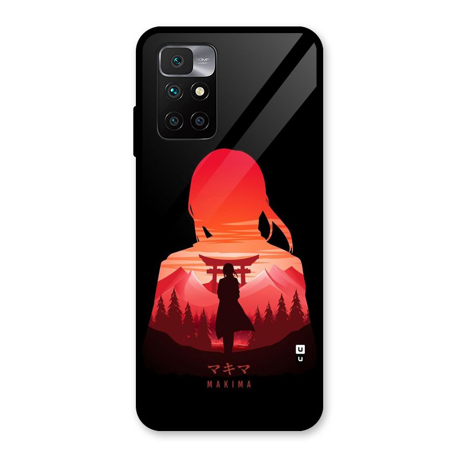 Amazing Makima Glass Back Case for Redmi 10 Prime