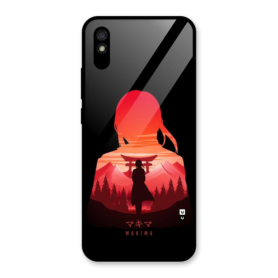 Amazing Makima Glass Back Case for Redmi 9A