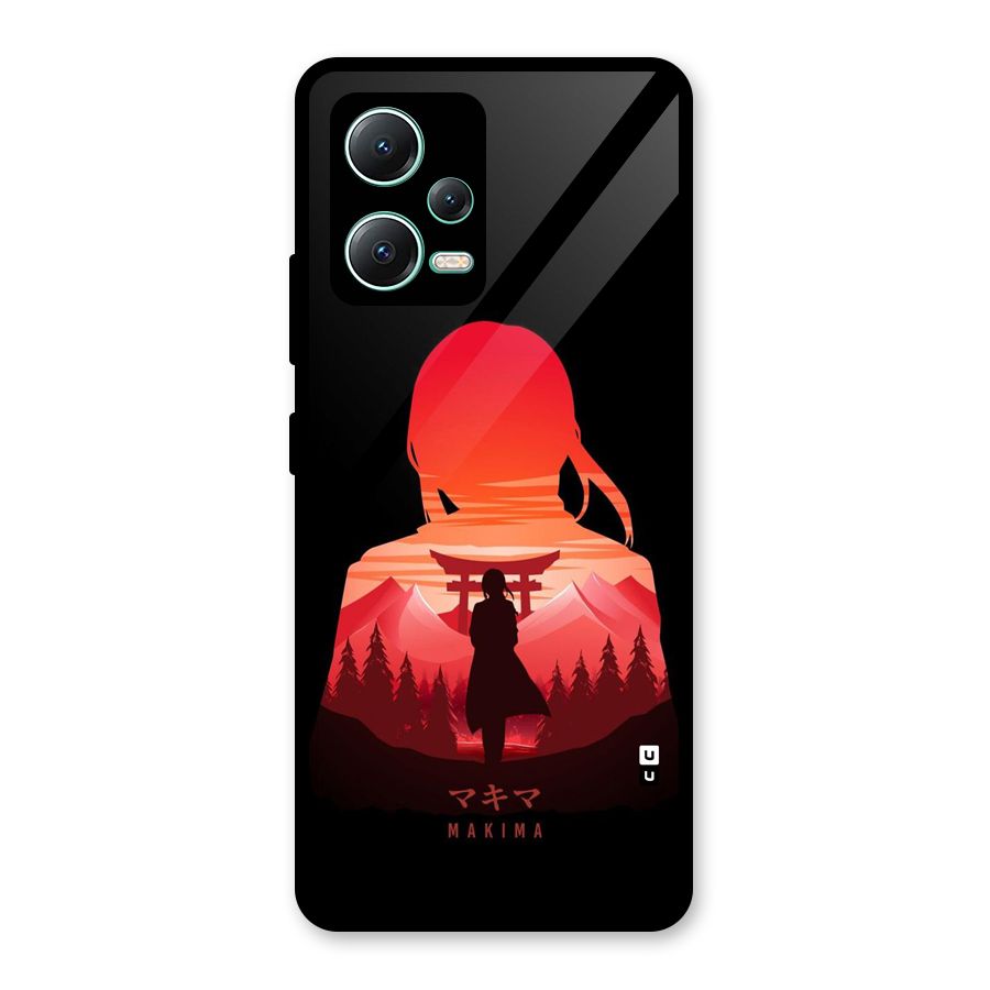 Amazing Makima Glass Back Case for Redmi Note 12 5G
