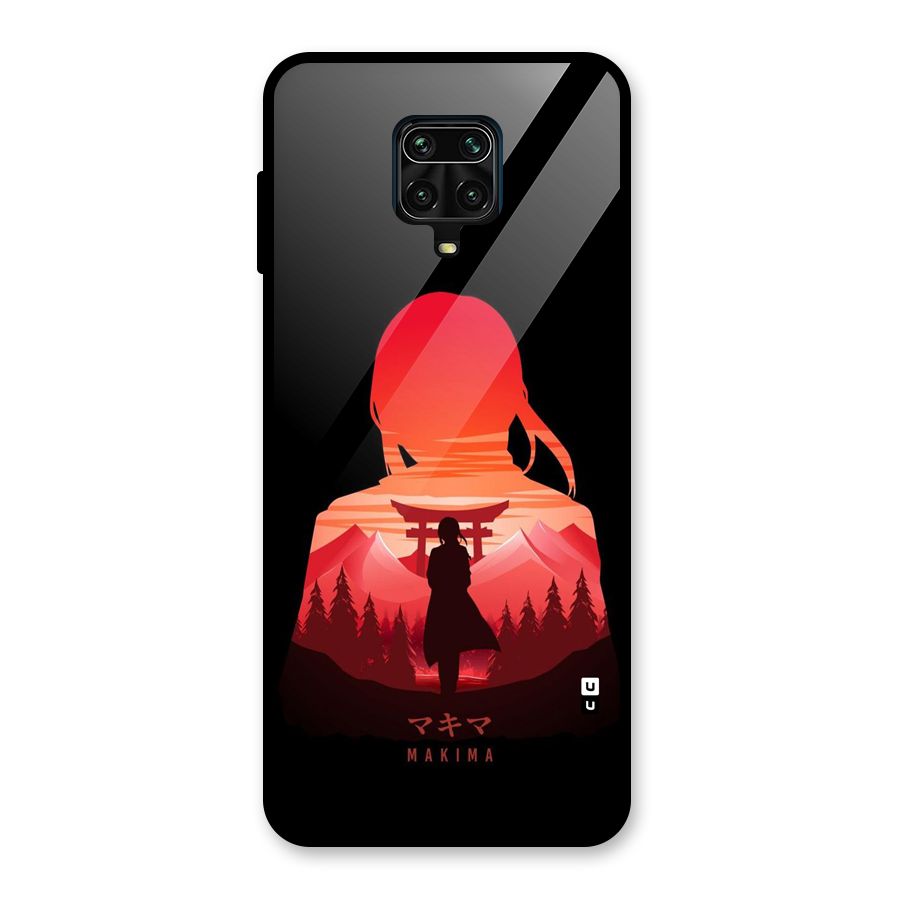 Amazing Makima Glass Back Case for Redmi Note 9 Pro