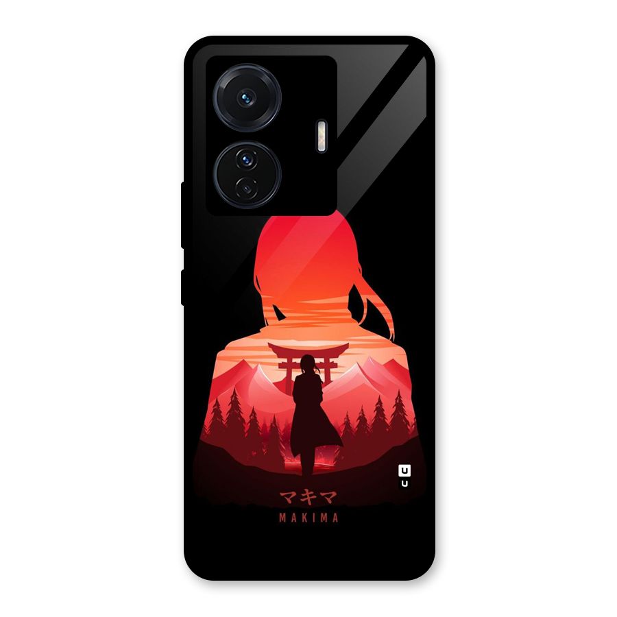 Amazing Makima Glass Back Case for Vivo T1 Pro