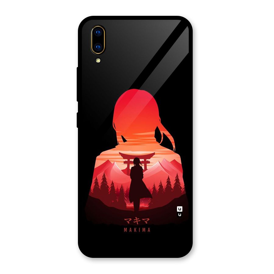 Amazing Makima Glass Back Case for Vivo V11 Pro