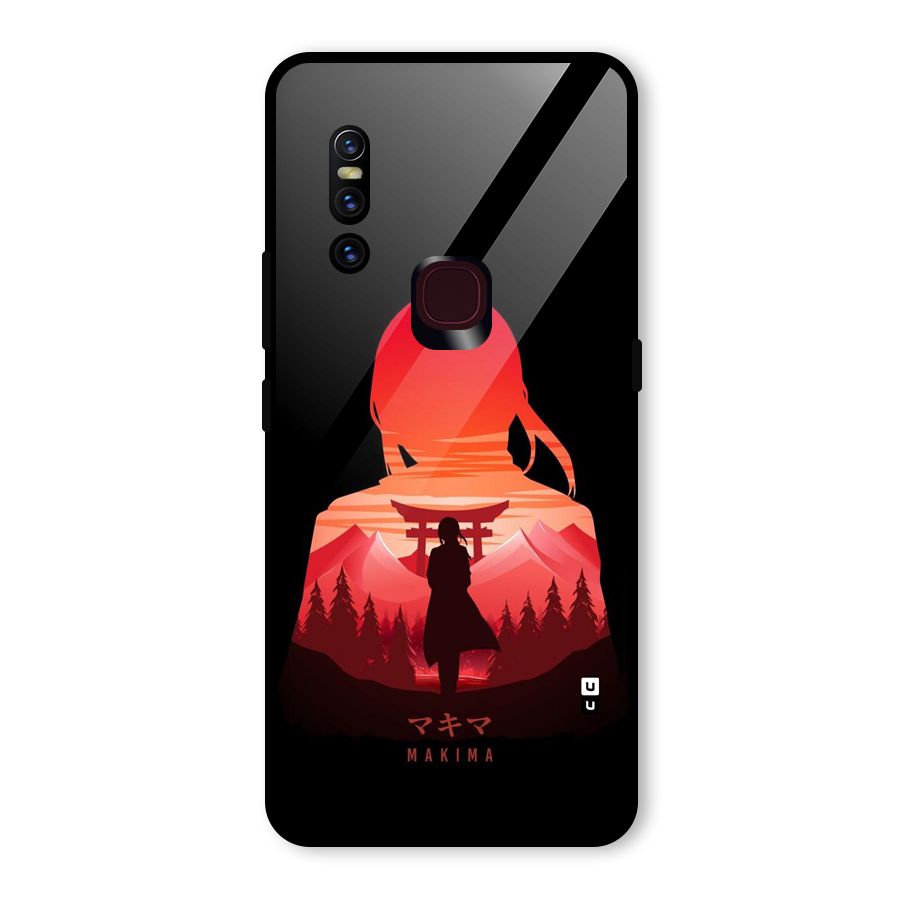 Amazing Makima Glass Back Case for Vivo V15