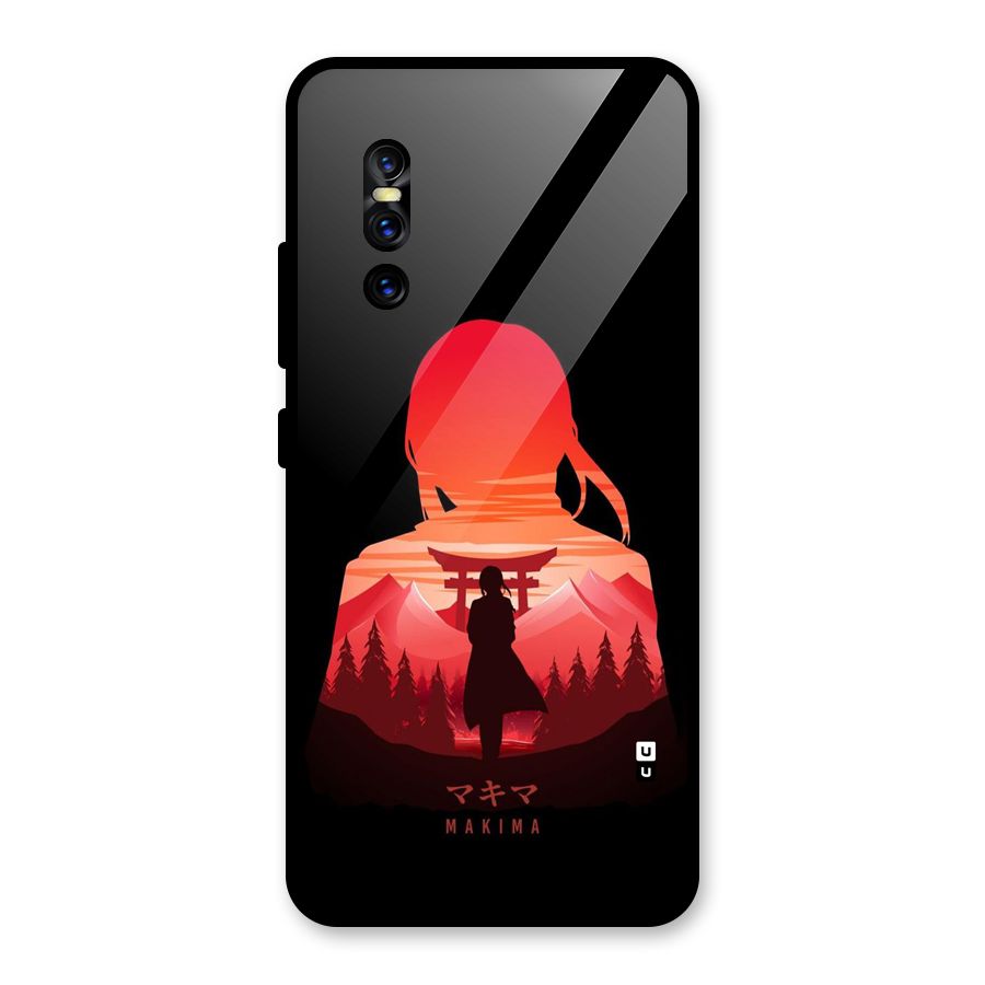 Amazing Makima Glass Back Case for Vivo V15 Pro