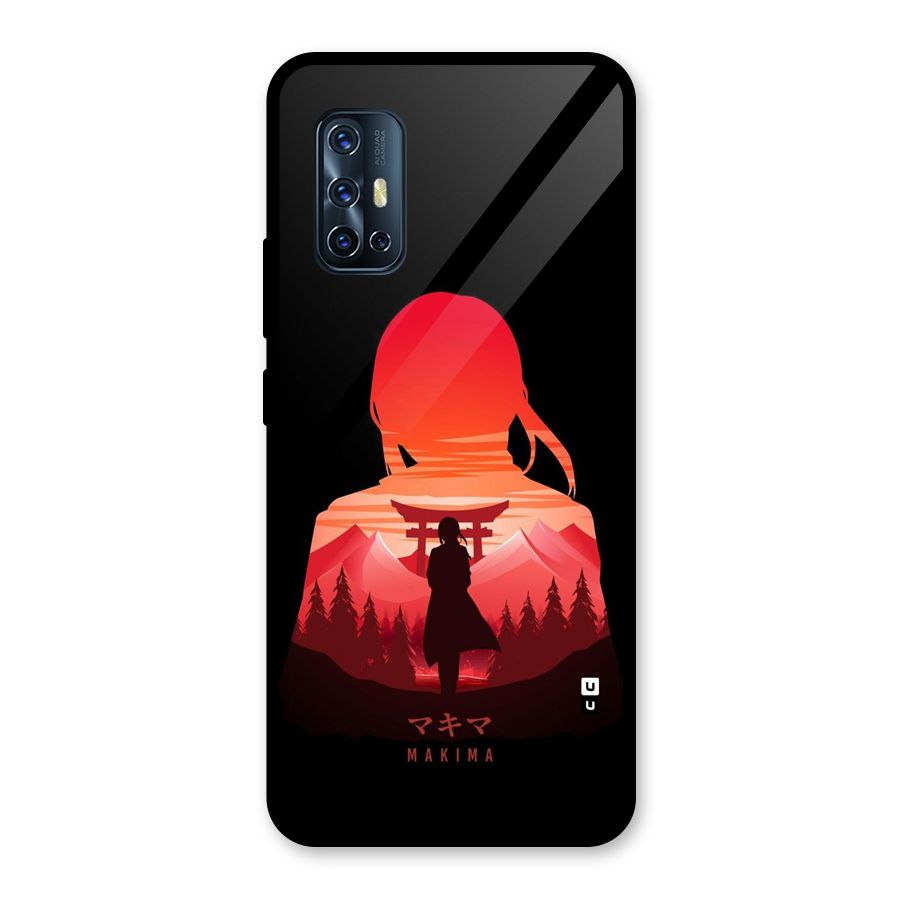 Amazing Makima Glass Back Case for Vivo V17