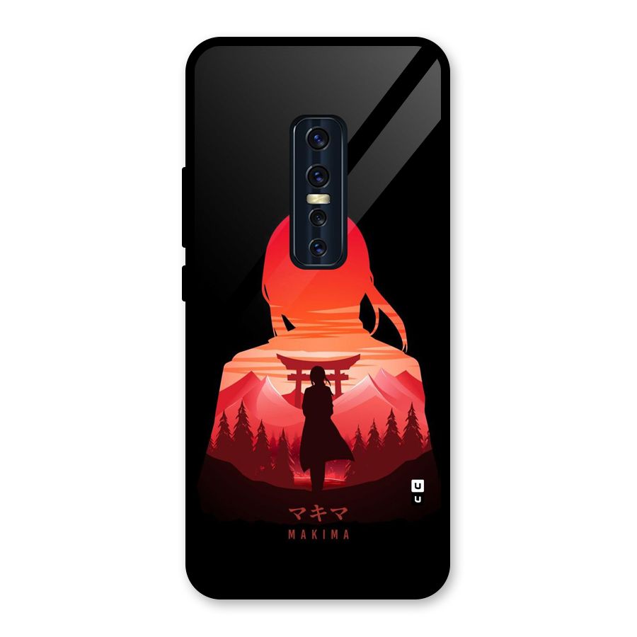 Amazing Makima Glass Back Case for Vivo V17 Pro