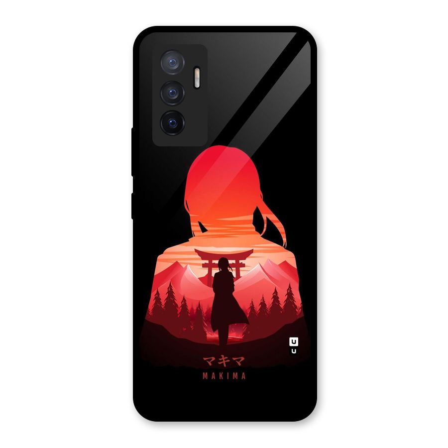 Amazing Makima Glass Back Case for Vivo V23e