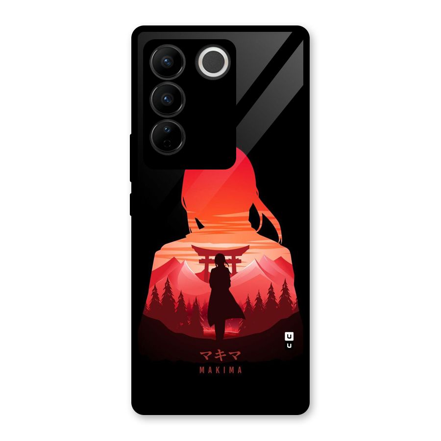 Amazing Makima Glass Back Case for Vivo V27