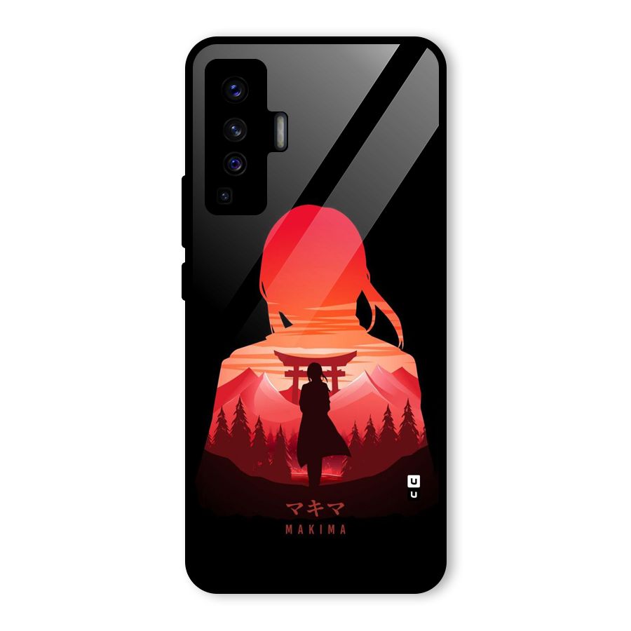 Amazing Makima Glass Back Case for Vivo X50