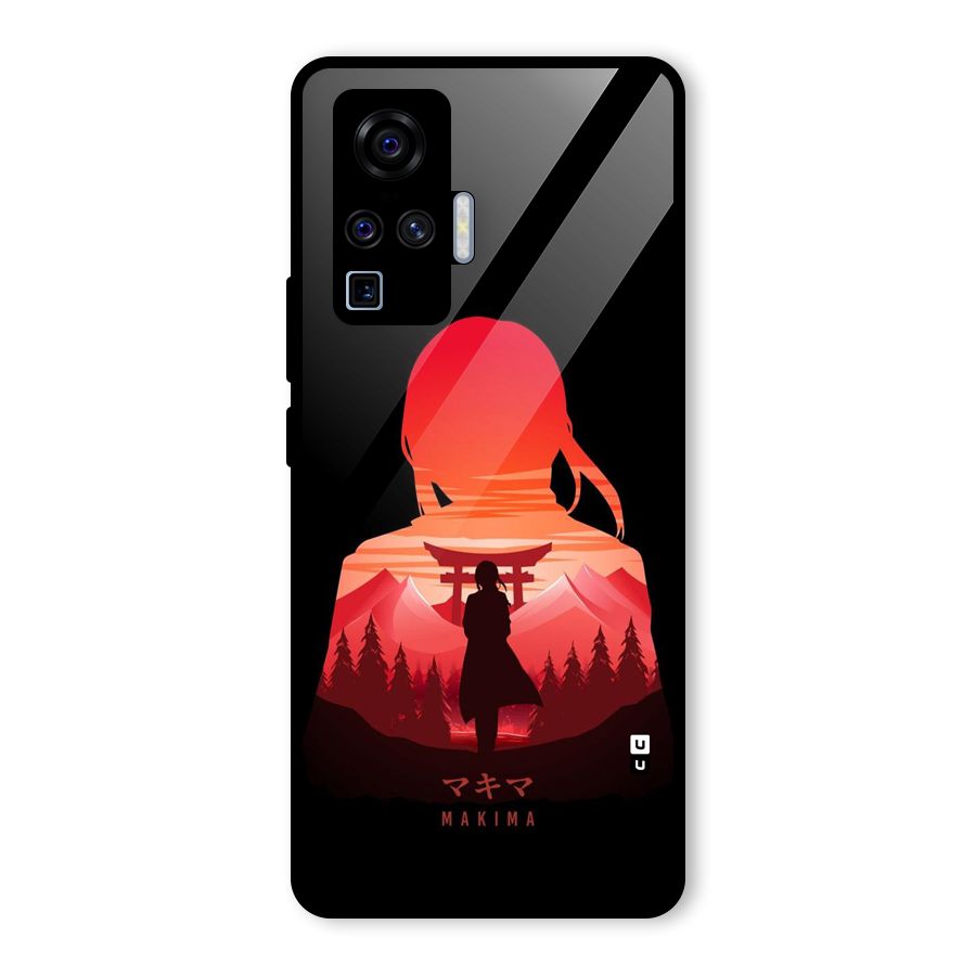 Amazing Makima Glass Back Case for Vivo X50 Pro