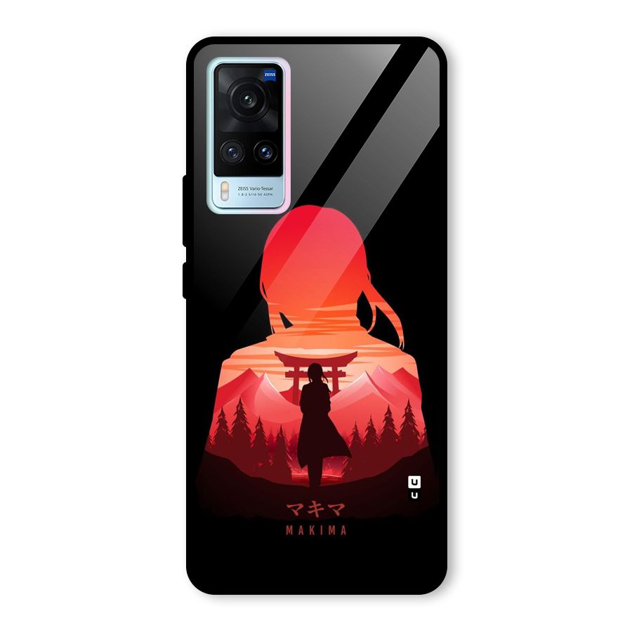 Amazing Makima Glass Back Case for Vivo X60
