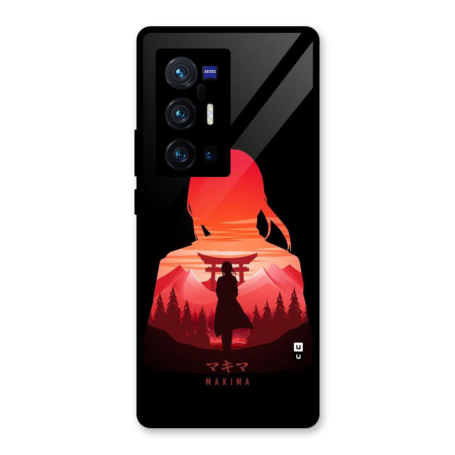 Amazing Makima Glass Back Case for Vivo X70 Pro Plus