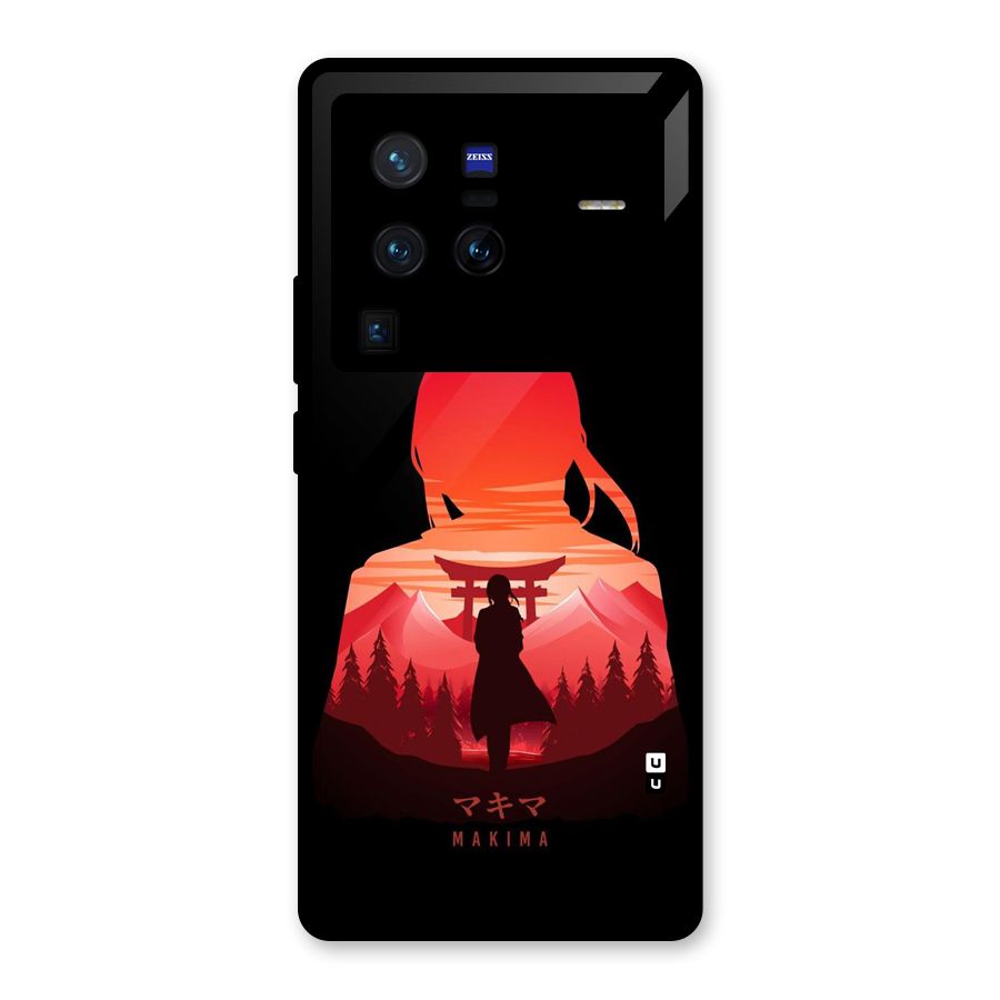 Amazing Makima Glass Back Case for Vivo X80 Pro