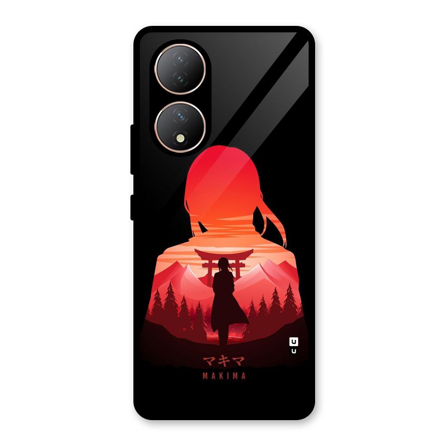 Amazing Makima Glass Back Case for Vivo Y100A