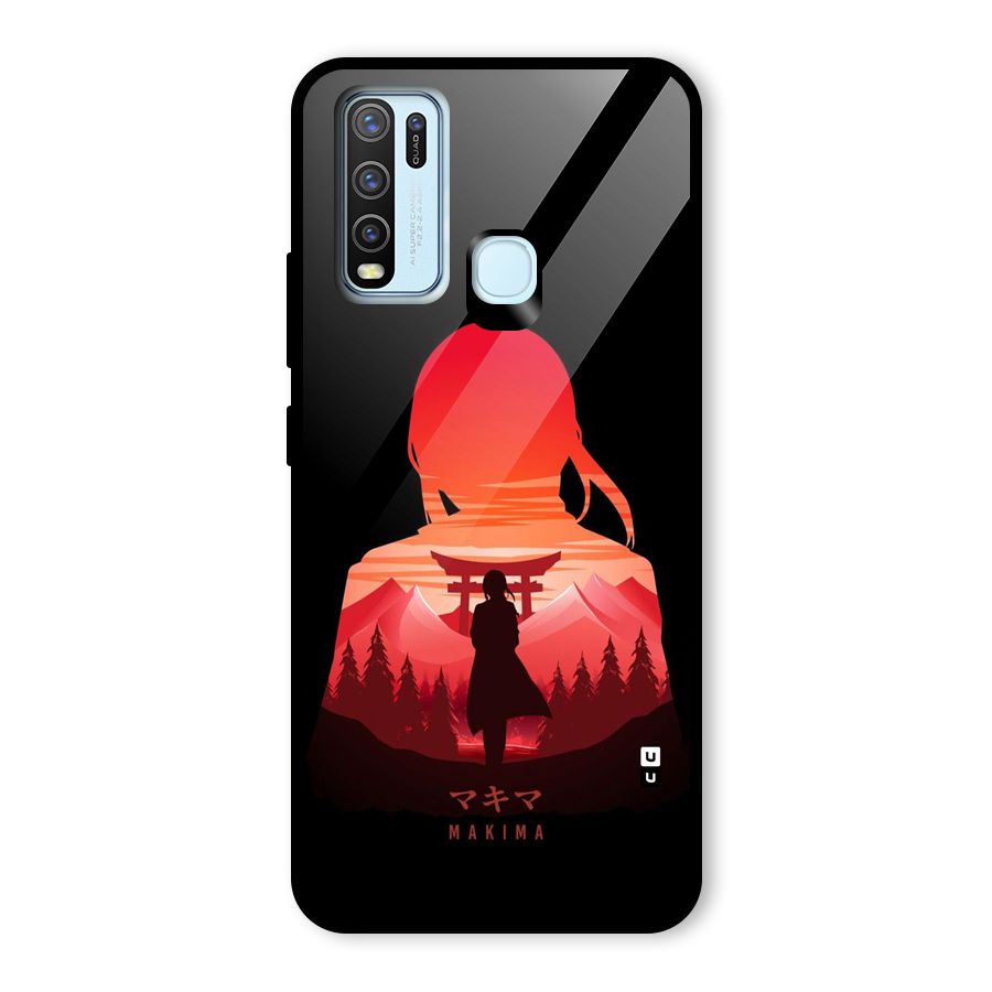 Amazing Makima Glass Back Case for Vivo Y30