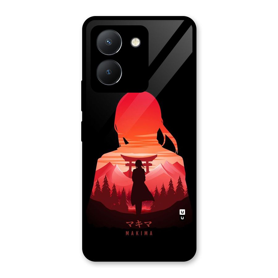 Amazing Makima Glass Back Case for Vivo Y36
