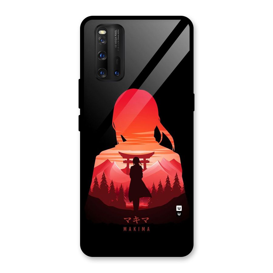 Amazing Makima Glass Back Case for Vivo iQOO 3