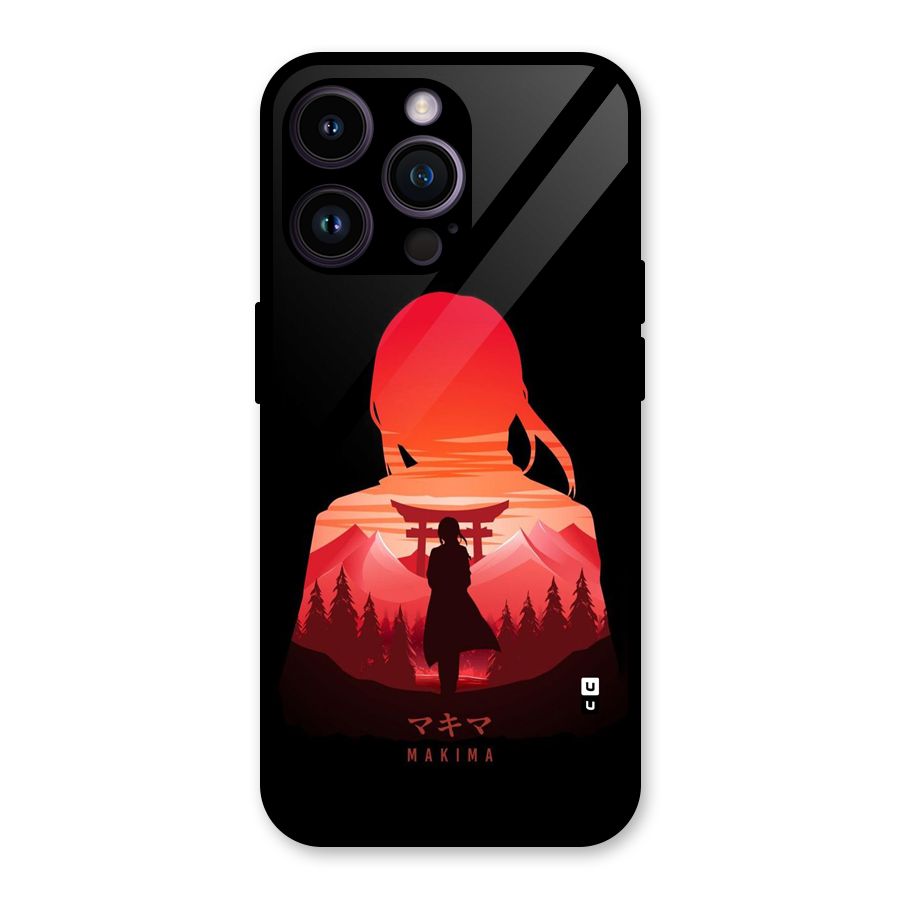 Amazing Makima Glass Back Case for iPhone 14 Pro Max