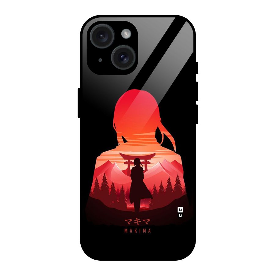 Amazing Makima Glass Back Case for iPhone 15