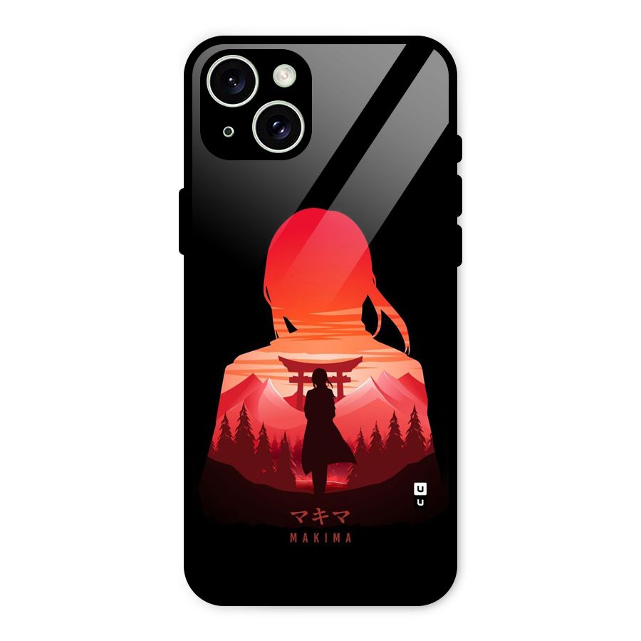 Amazing Makima Glass Back Case for iPhone 15 Plus