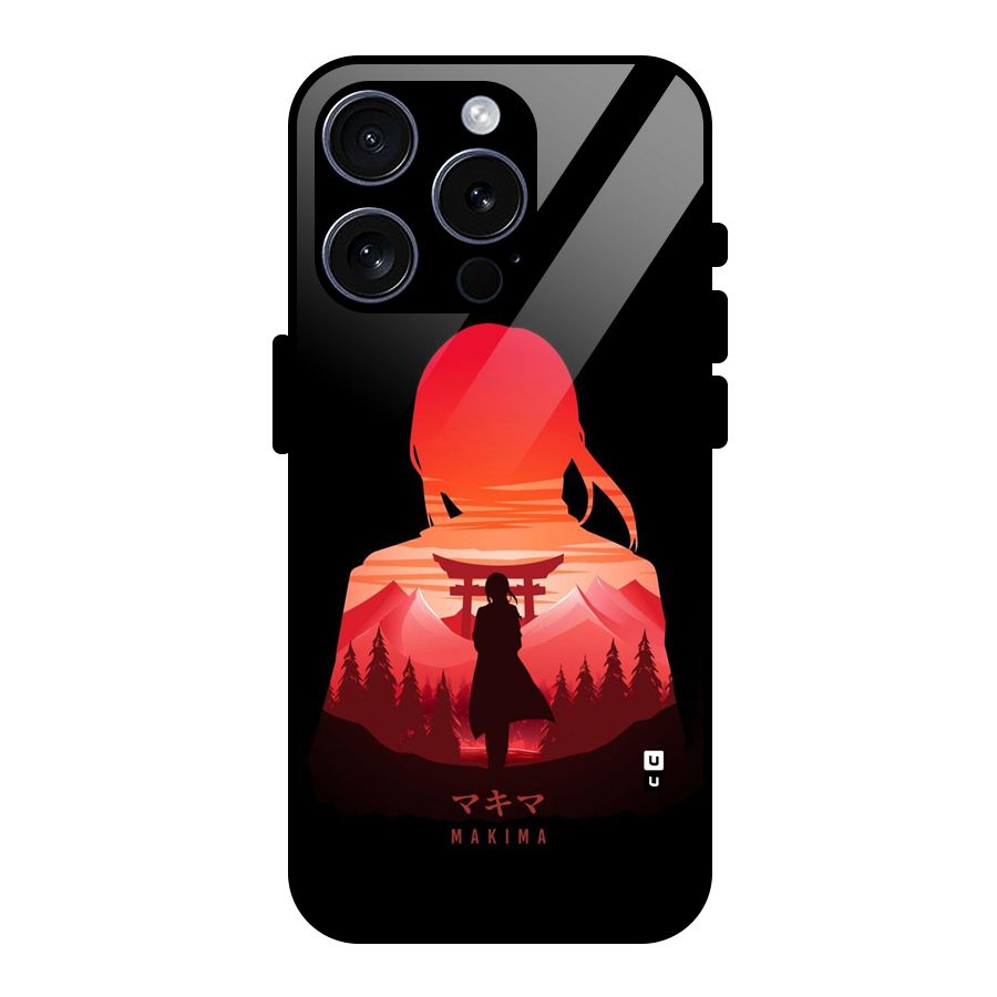 Amazing Makima Glass Back Case for iPhone 15 Pro