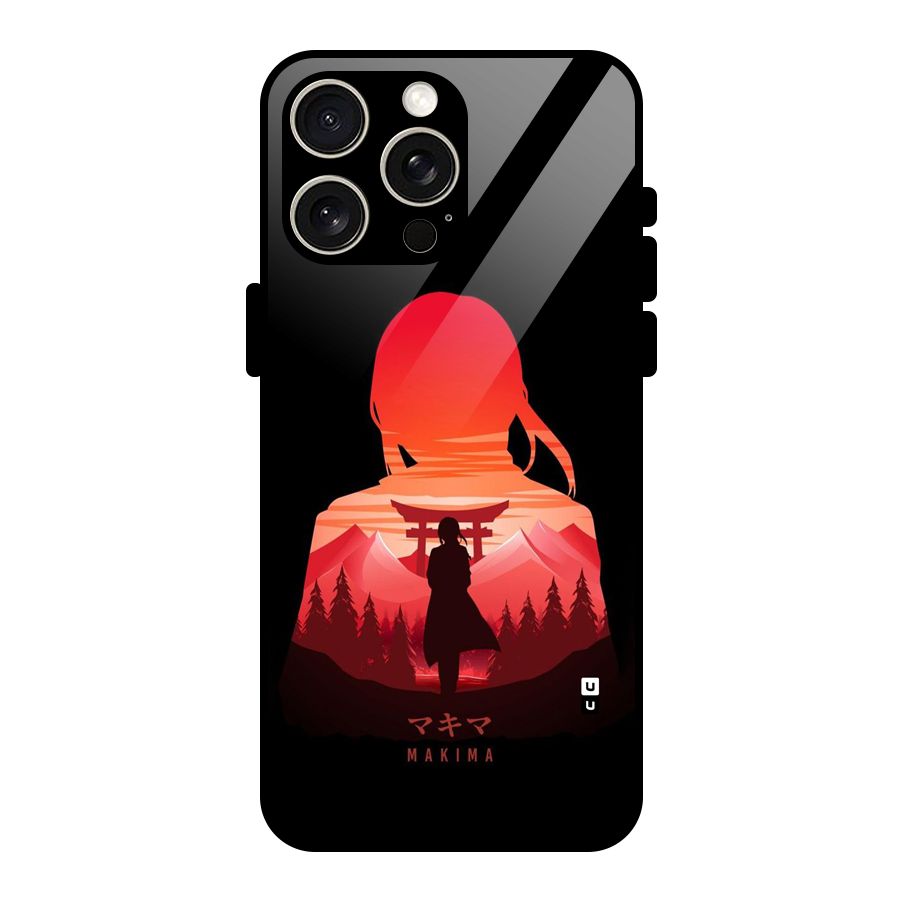 Amazing Makima Glass Back Case for iPhone 15 Pro Max