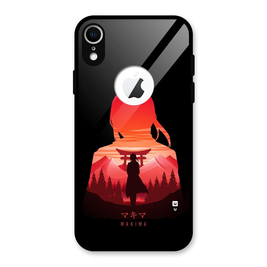 Amazing Makima Glass Back Case for iPhone XR Logo Cut