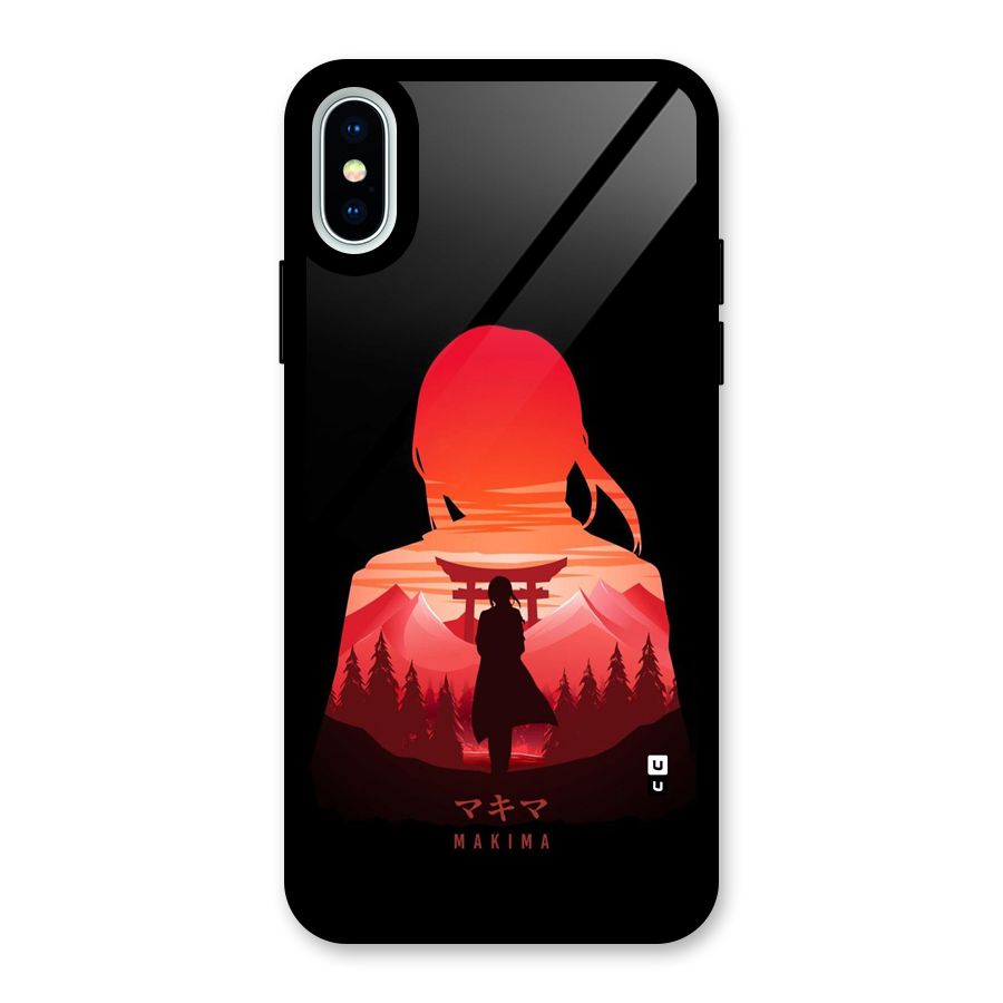 Amazing Makima Glass Back Case for iPhone XS