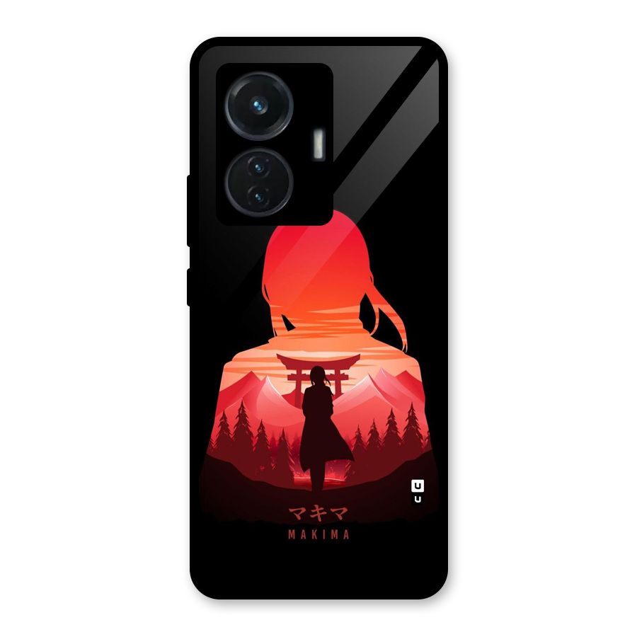 Amazing Makima Glass Back Case for iQOO Z6 44W