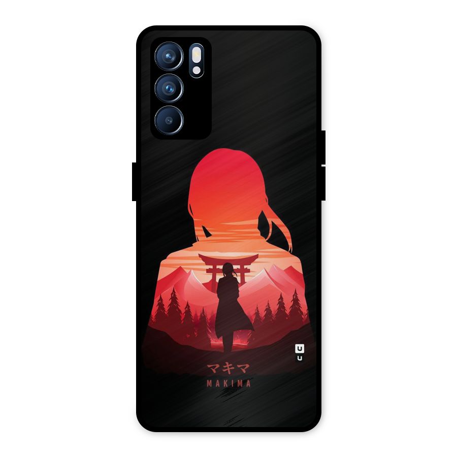Amazing Makima Metal Back Case for Oppo Reno6 5G