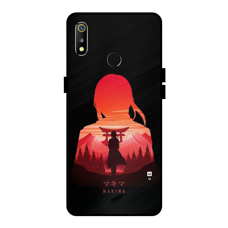 Amazing Makima Metal Back Case for Realme 3i