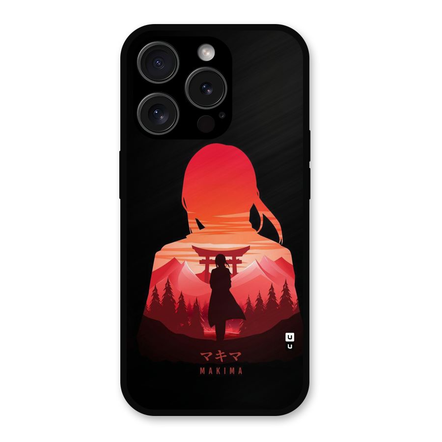 Amazing Makima Metal Back Case for iPhone 15 Pro