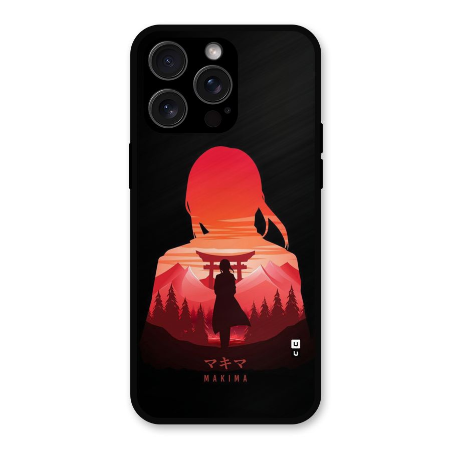 Amazing Makima Metal Back Case for iPhone 15 Pro Max