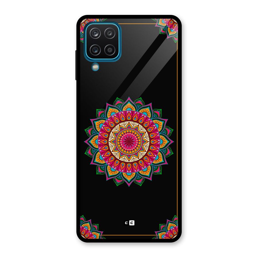 Amazing Mandala Art Glass Back Case for Galaxy A12