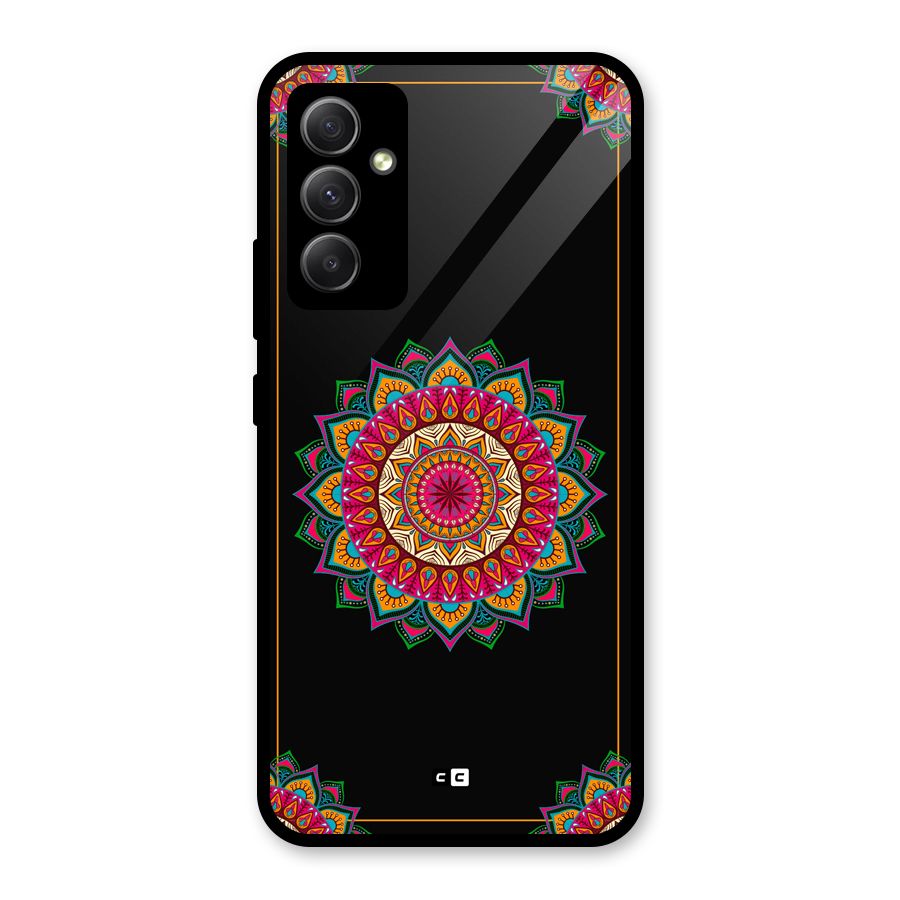 Amazing Mandala Art Glass Back Case for Galaxy A34