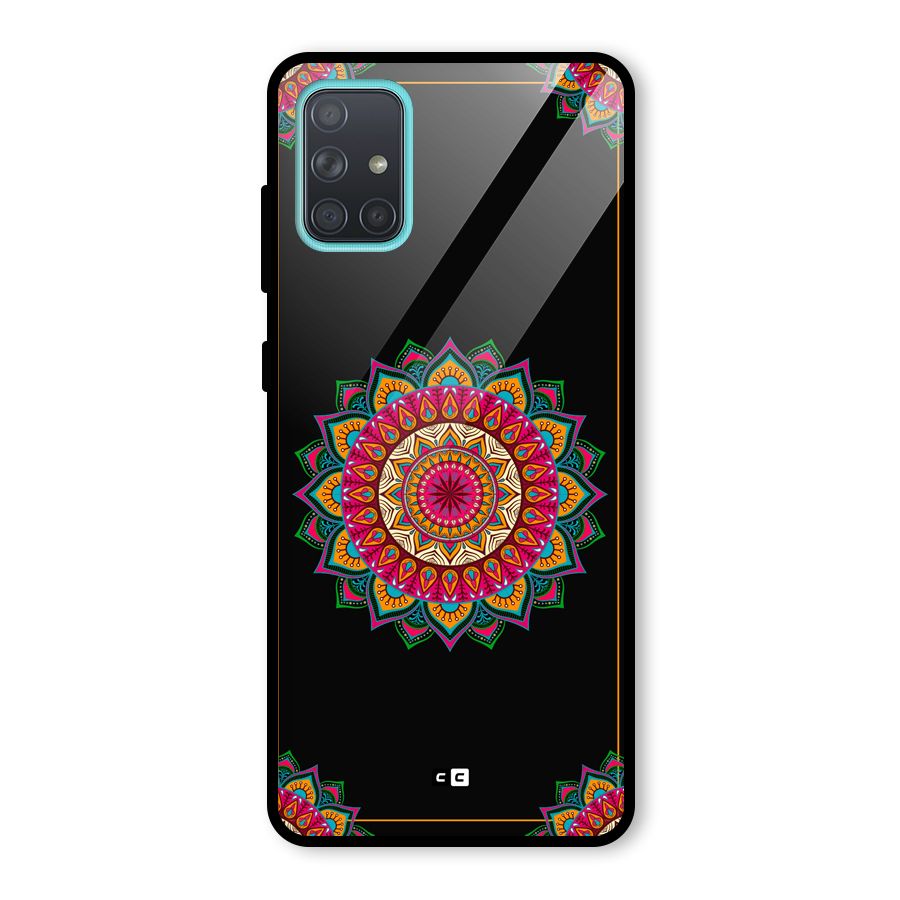 Amazing Mandala Art Glass Back Case for Galaxy A71
