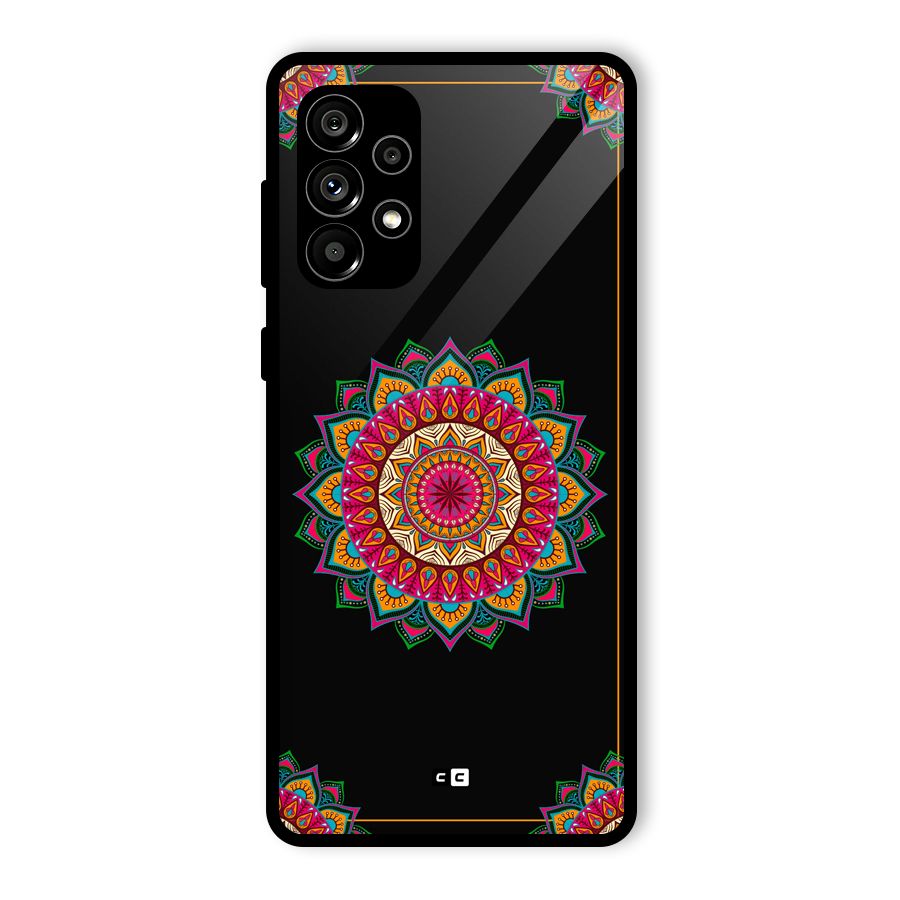 Amazing Mandala Art Glass Back Case for Galaxy A73 5G