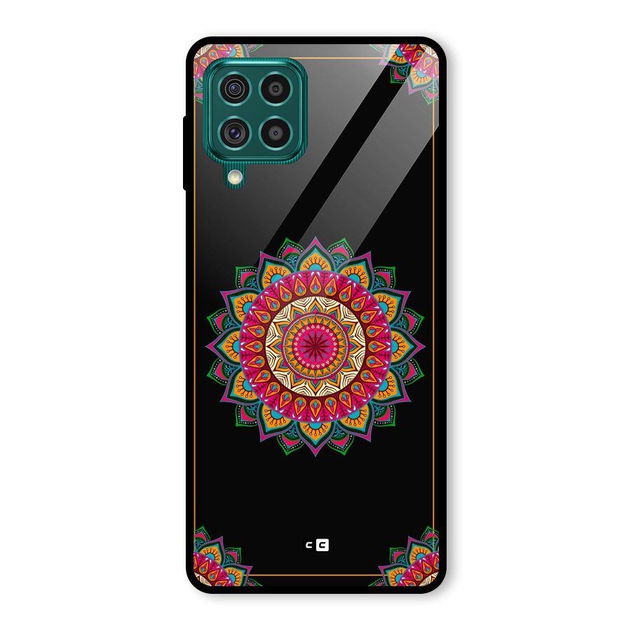 Amazing Mandala Art Glass Back Case for Galaxy F62