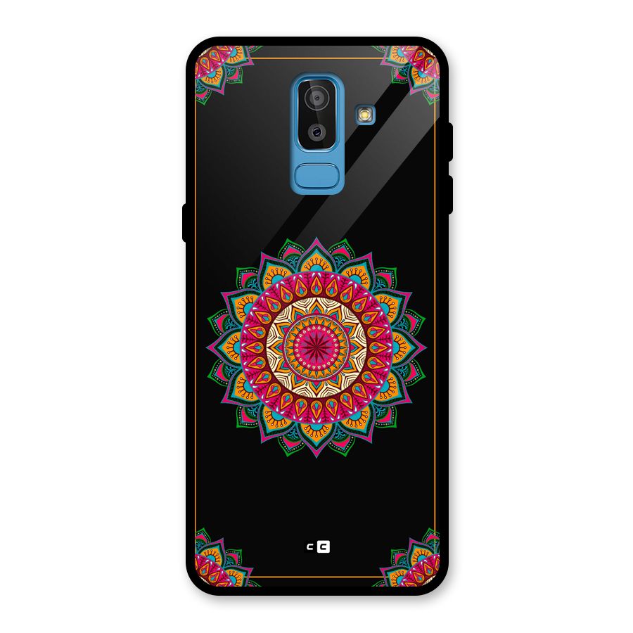 Amazing Mandala Art Glass Back Case for Galaxy J8
