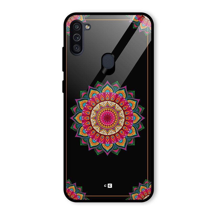Amazing Mandala Art Glass Back Case for Galaxy M11