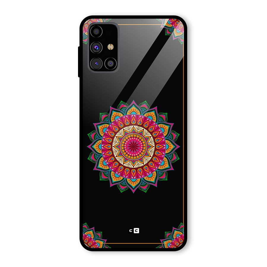 Amazing Mandala Art Glass Back Case for Galaxy M31s
