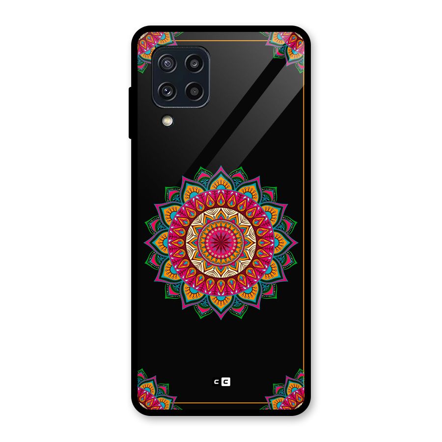 Amazing Mandala Art Glass Back Case for Galaxy M32