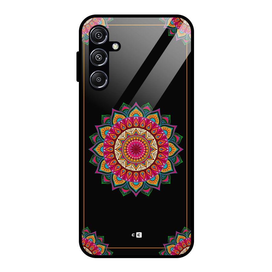 Amazing Mandala Art Glass Back Case for Galaxy M34 5G