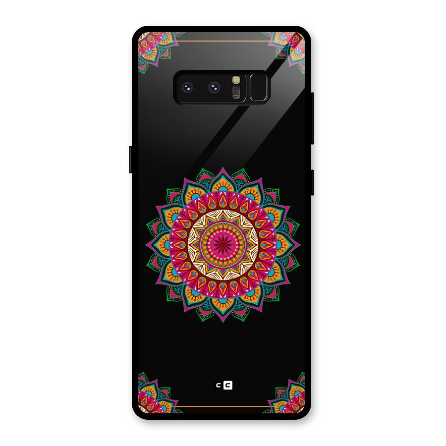 Amazing Mandala Art Glass Back Case for Galaxy Note 8