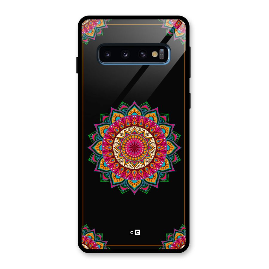 Amazing Mandala Art Glass Back Case for Galaxy S10