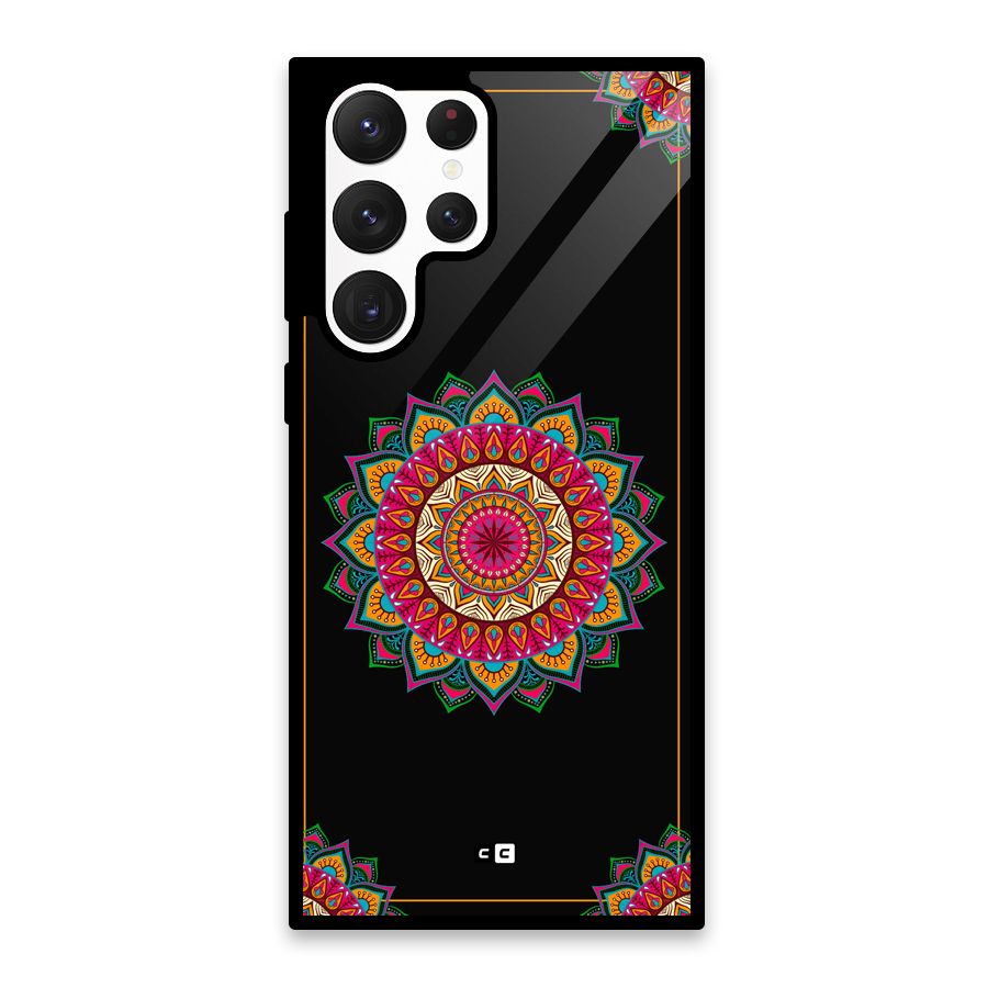 Amazing Mandala Art Glass Back Case for Galaxy S22 Ultra 5G